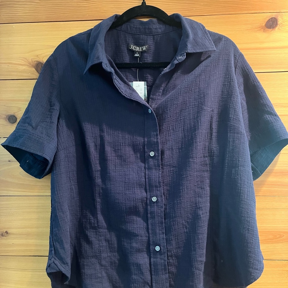 J.Crew Deep Blue Textured Shirt